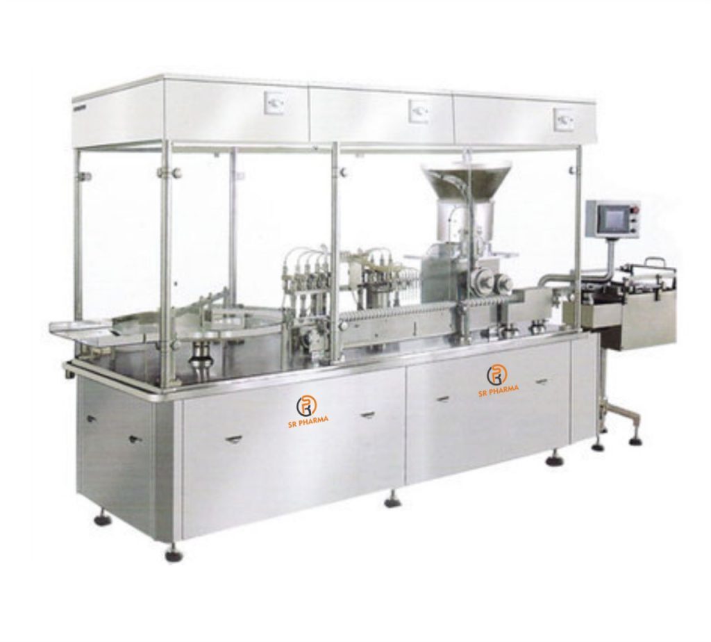 LLENADO AUTOMÁTICO DE LÍQUIDO DE VIAL INYECTABLE CON MÁQUINA TAPADORA DE GOMA